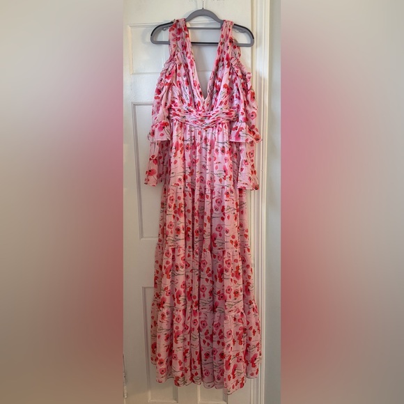 Pink Floral Gown by Mac Duggal - Picture 3 of 5